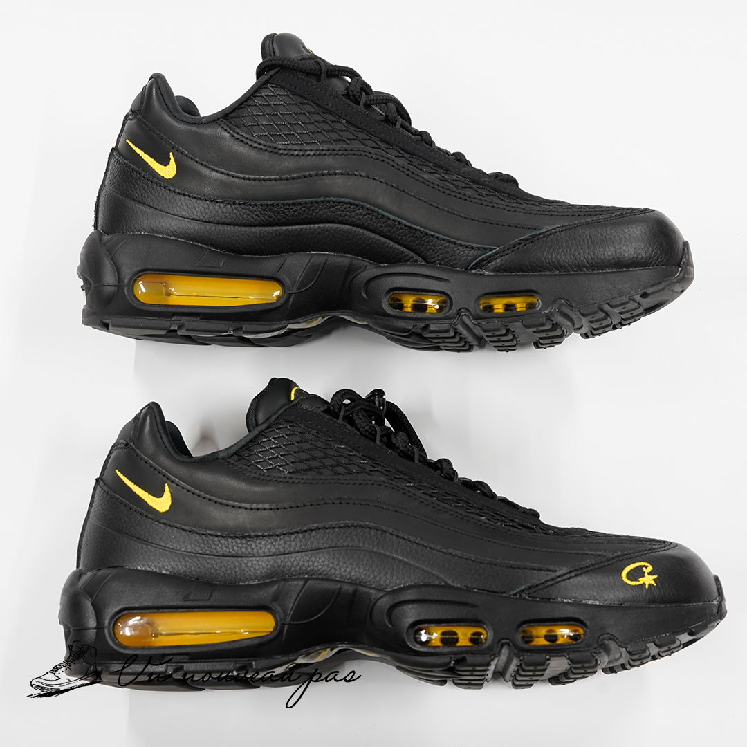 Corteiz × Nike Air Max 95 Black and Tour Yellow（美中古）
