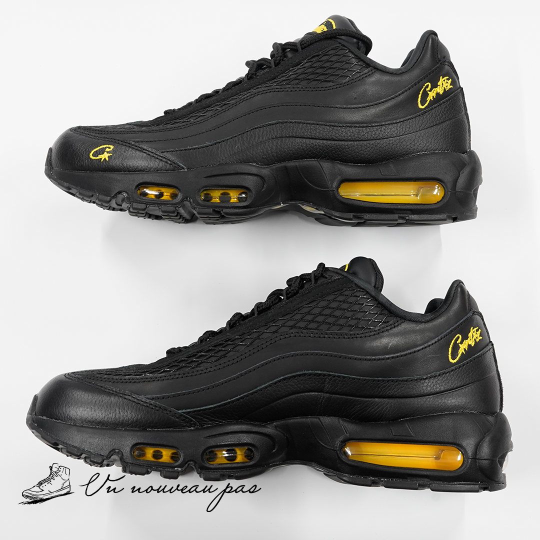 Corteiz × Nike Air Max 95 Black and Tour Yellow（美中古）