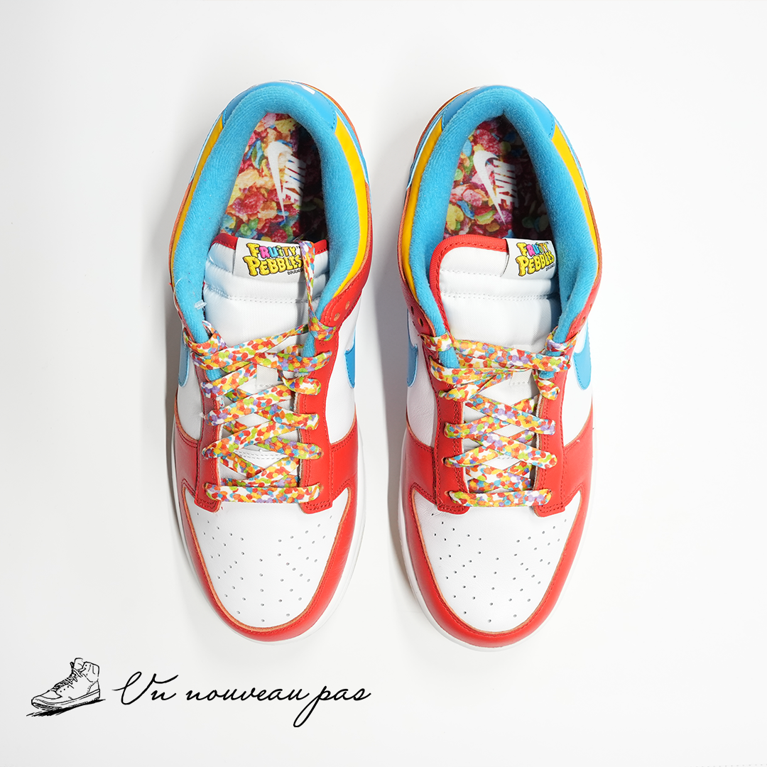 (DH8009 600)FRUiTY PEBBLES™ × Nike Dunk Low QS Habanero RedDark SulfurLaser Blue