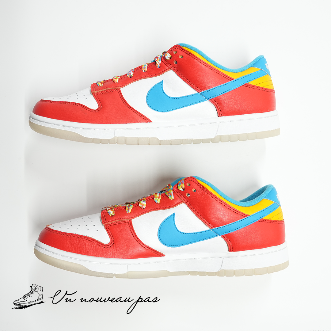 (DH8009 600)FRUiTY PEBBLES™ × Nike Dunk Low QS Habanero RedDark SulfurLaser Blue