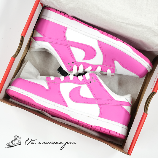 (FB9108 102)Nike PS Dunk Low WhiteLaser Fuchsia