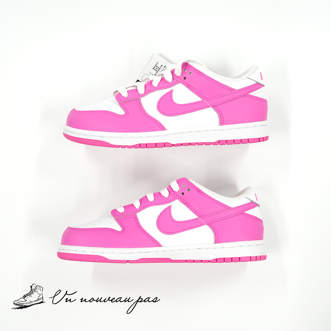 (FB9108 102)Nike PS Dunk Low WhiteLaser Fuchsia