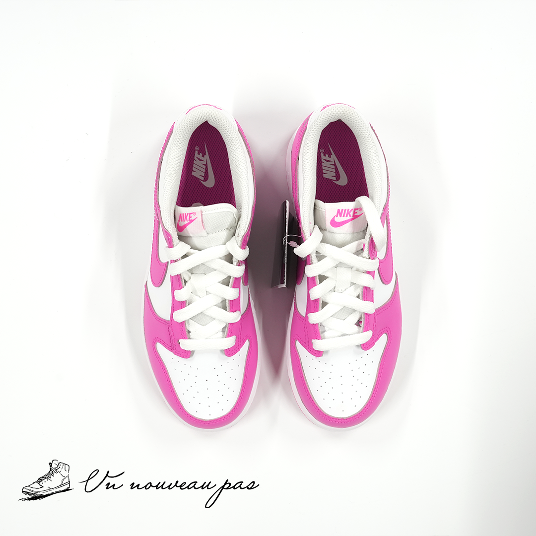(FB9108 102)Nike PS Dunk Low WhiteLaser Fuchsia