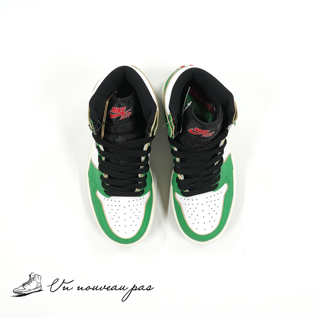 Nike Women's Air Jordan 1 High OG Lucky GreenWhite-Sail-Black(美中古）