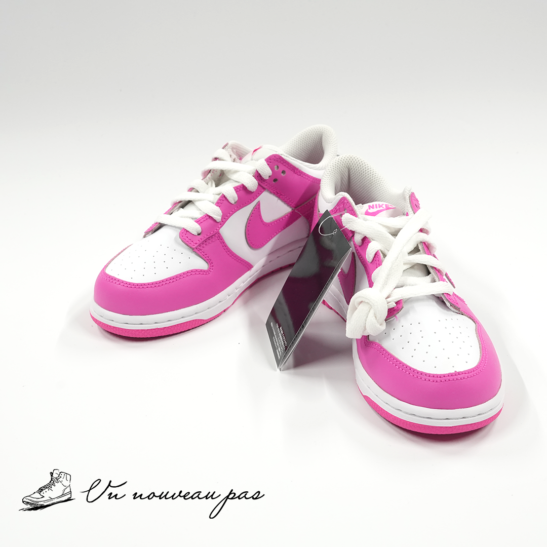 (FB9108 102)Nike PS Dunk Low WhiteLaser Fuchsia