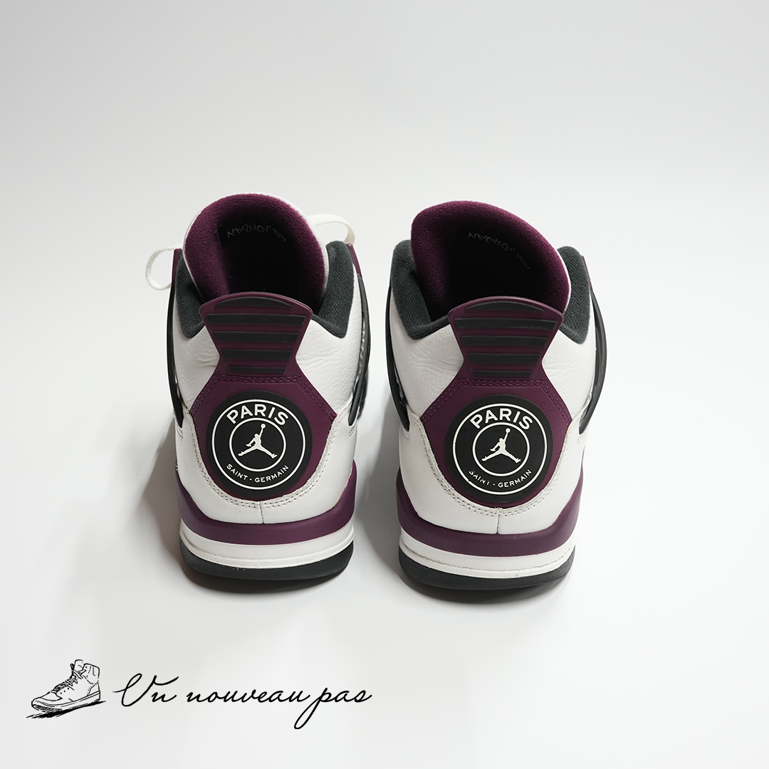 （中古）（CZ5624 100）Paris Saint-Germain (PSG) × Nike Air Jordan 4 Retro WhiteBlack-Metallic Gold-Bordeaux