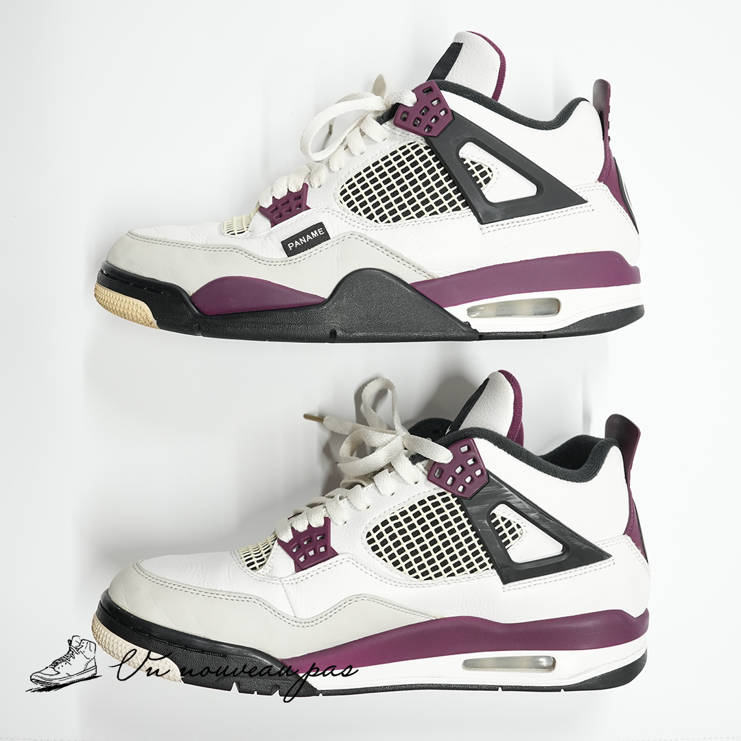 （中古）（CZ5624 100）Paris Saint-Germain (PSG) × Nike Air Jordan 4 Retro WhiteBlack-Metallic Gold-Bordeaux