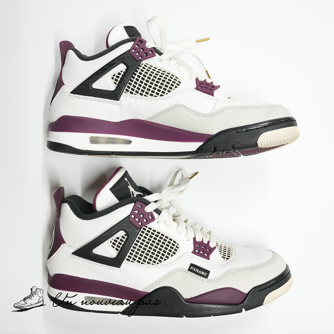 （中古）（CZ5624 100）Paris Saint-Germain (PSG) × Nike Air Jordan 4 Retro WhiteBlack-Metallic Gold-Bordeaux