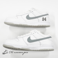 Supreme × Nike SB Dunk Low "White/Metallic Silver" (25FW Week2)
