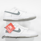Supreme × Nike SB Dunk Low "White/Metallic Silver" (25FW Week2)