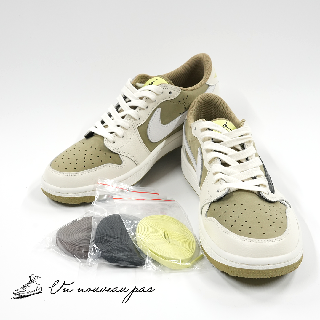 （FZ3124 200）Travis Scott × Nike Air Jordan 1 Low Golf NRG "Neutral Olive"