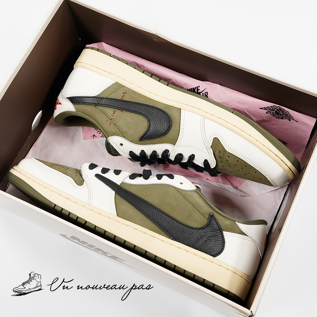 (DM7866 200)Travis Scott × Nike Air Jordan 1 Low OG SP "Reverse Olive"
