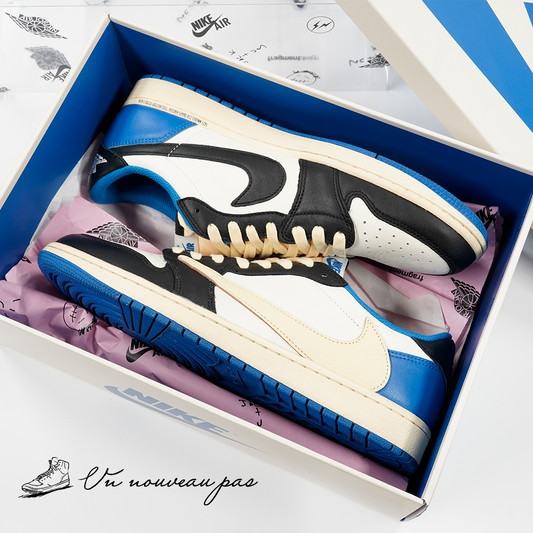 (DM7866 140)Travis Scott × fragment design × Nike Air Jordan 1 Low OG SP Military Blue