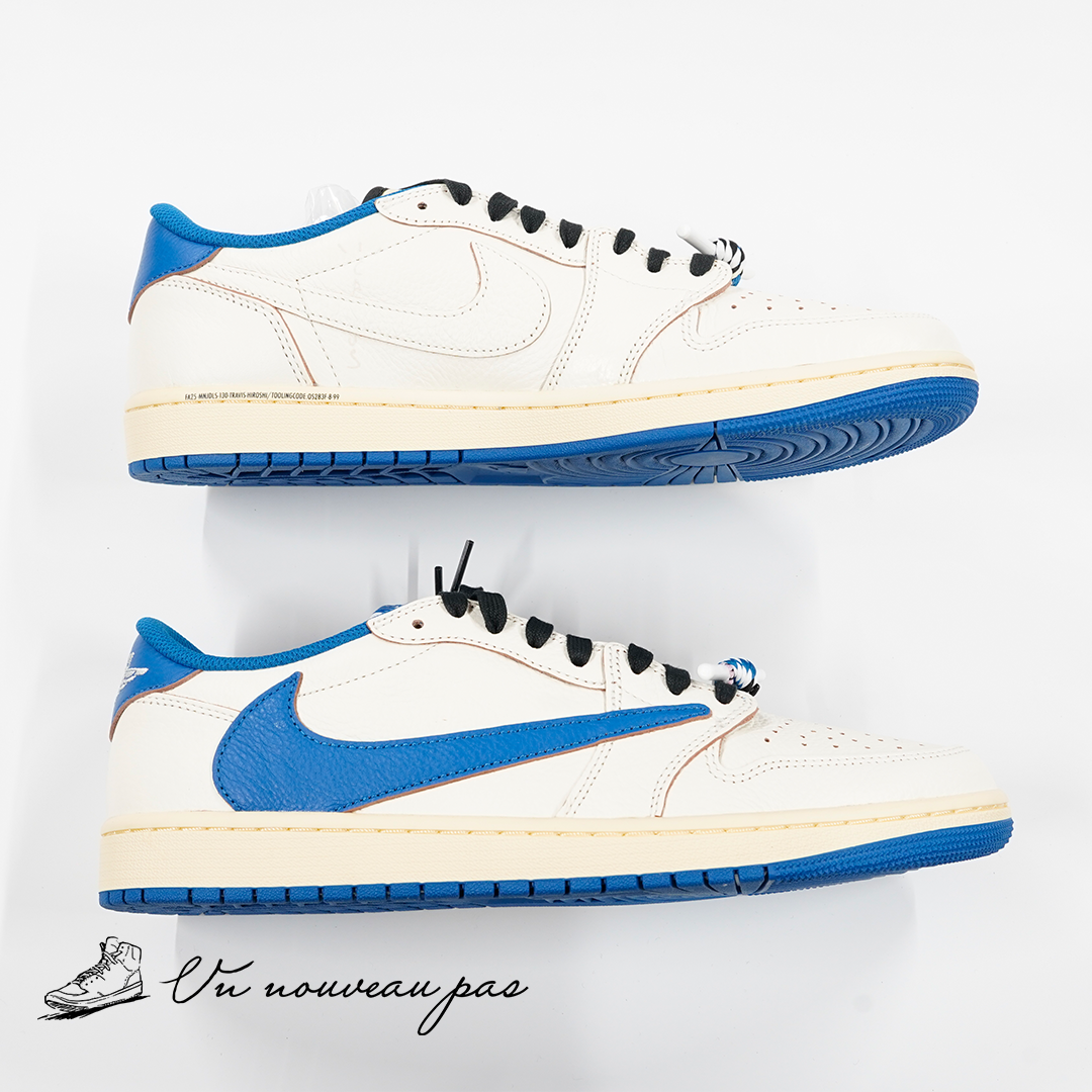 Travis Scott × fragment design × Nike Air Jordan 1 Low OG SailMilitary Blue