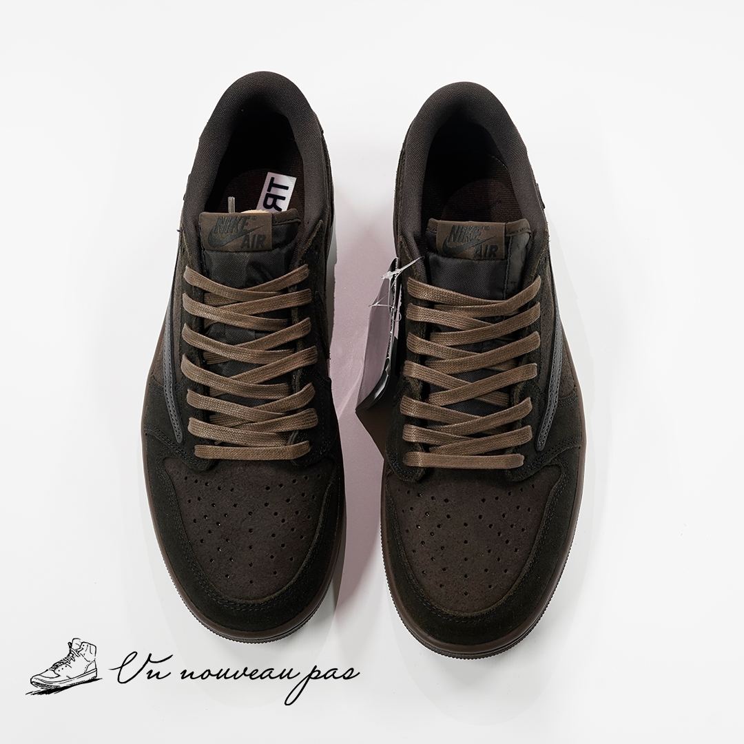 Travis Scott × Nike Air Jordan 1 Low OG SP Velvet Brown and Dark Mocha